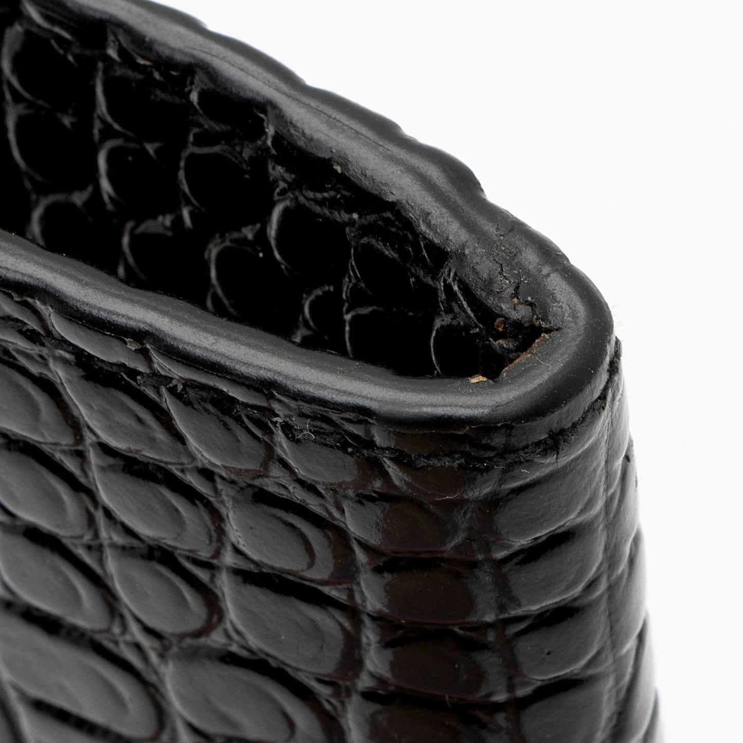 Saint Laurent Croc Embossed Leather Monogram Baby Uptown Clutch ZduBsW