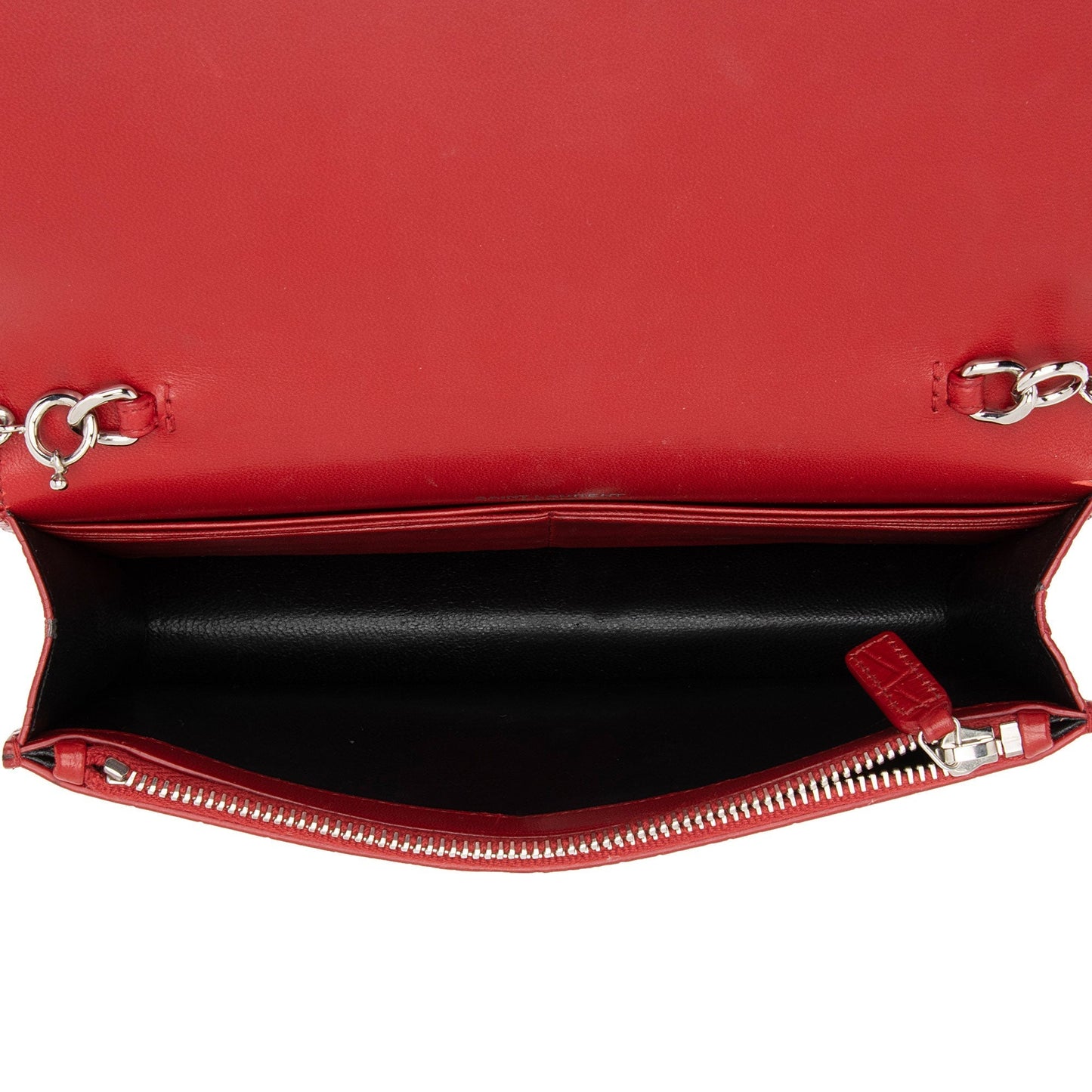 Saint Laurent Croc Embossed Leather Monogram Kate Tassel Chain Wallet AKAj5y
