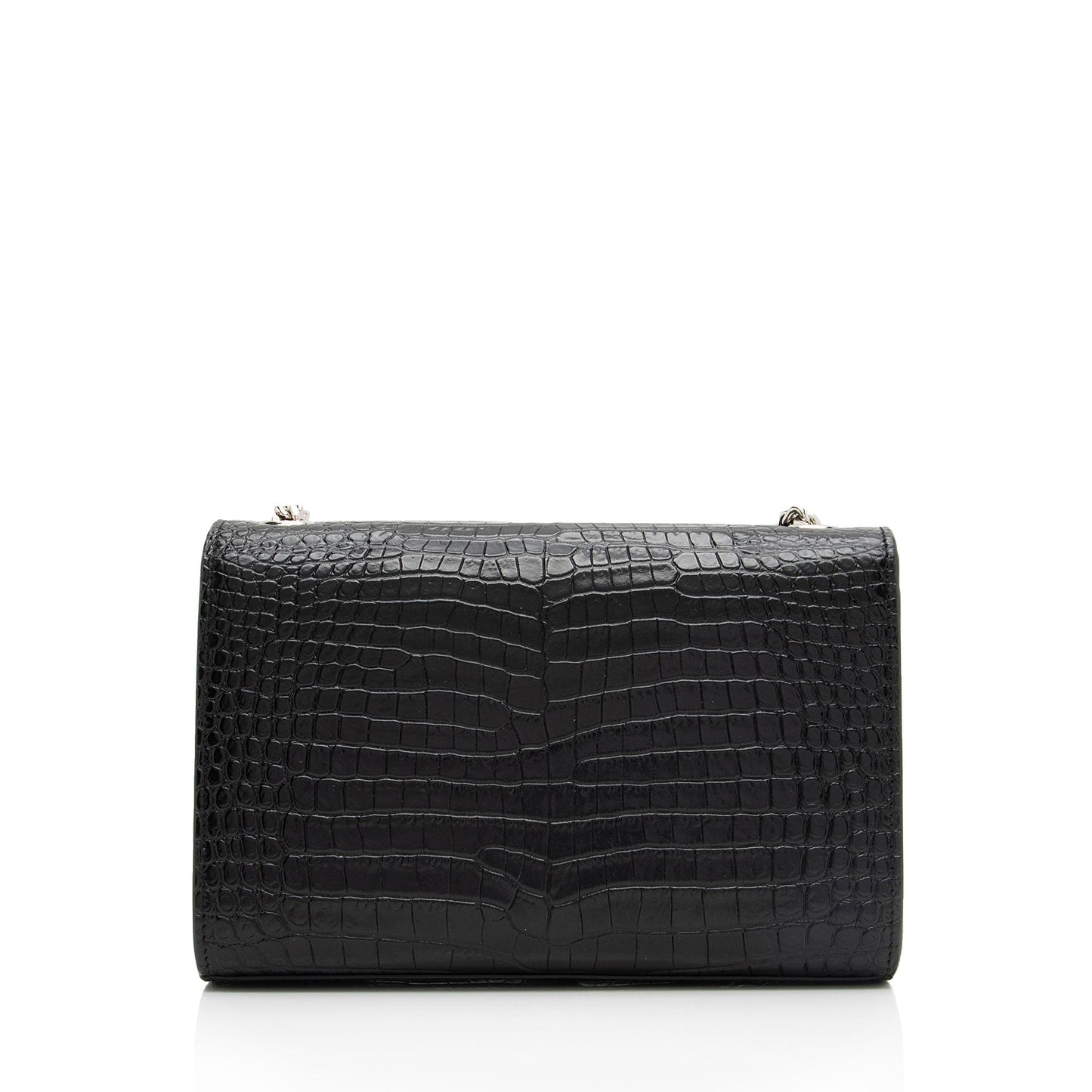 Saint Laurent Croc Embossed Leather Monogram Kate Tassel Small Shoulder Bag BWswR2