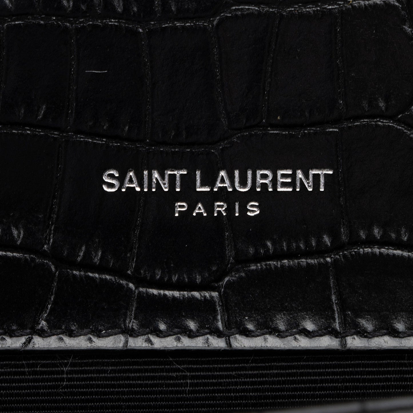 Saint Laurent Croc Embossed Leather Monogram Kate Tassel Small Shoulder Bag BWswR2