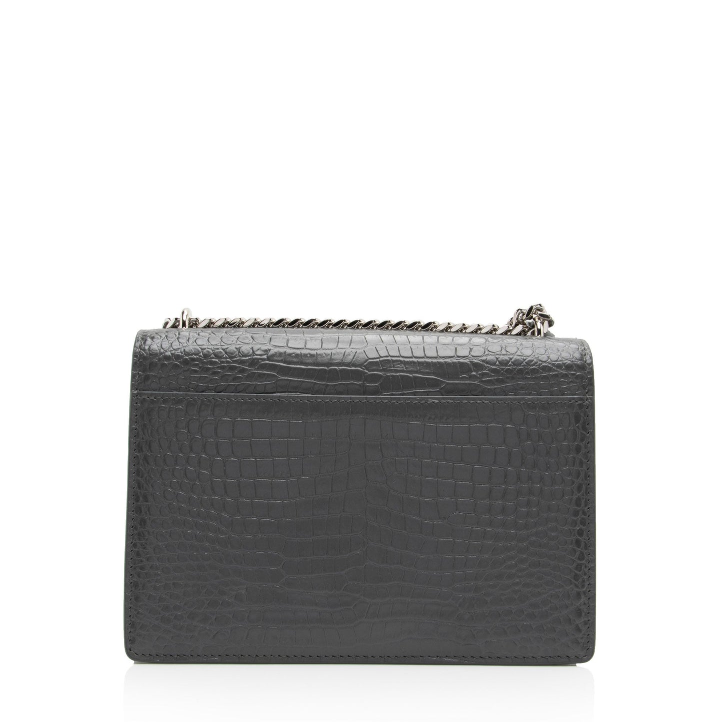 Saint Laurent Croc Embossed Leather Monogram Sunset Medium Shoulder Bag dhitYI