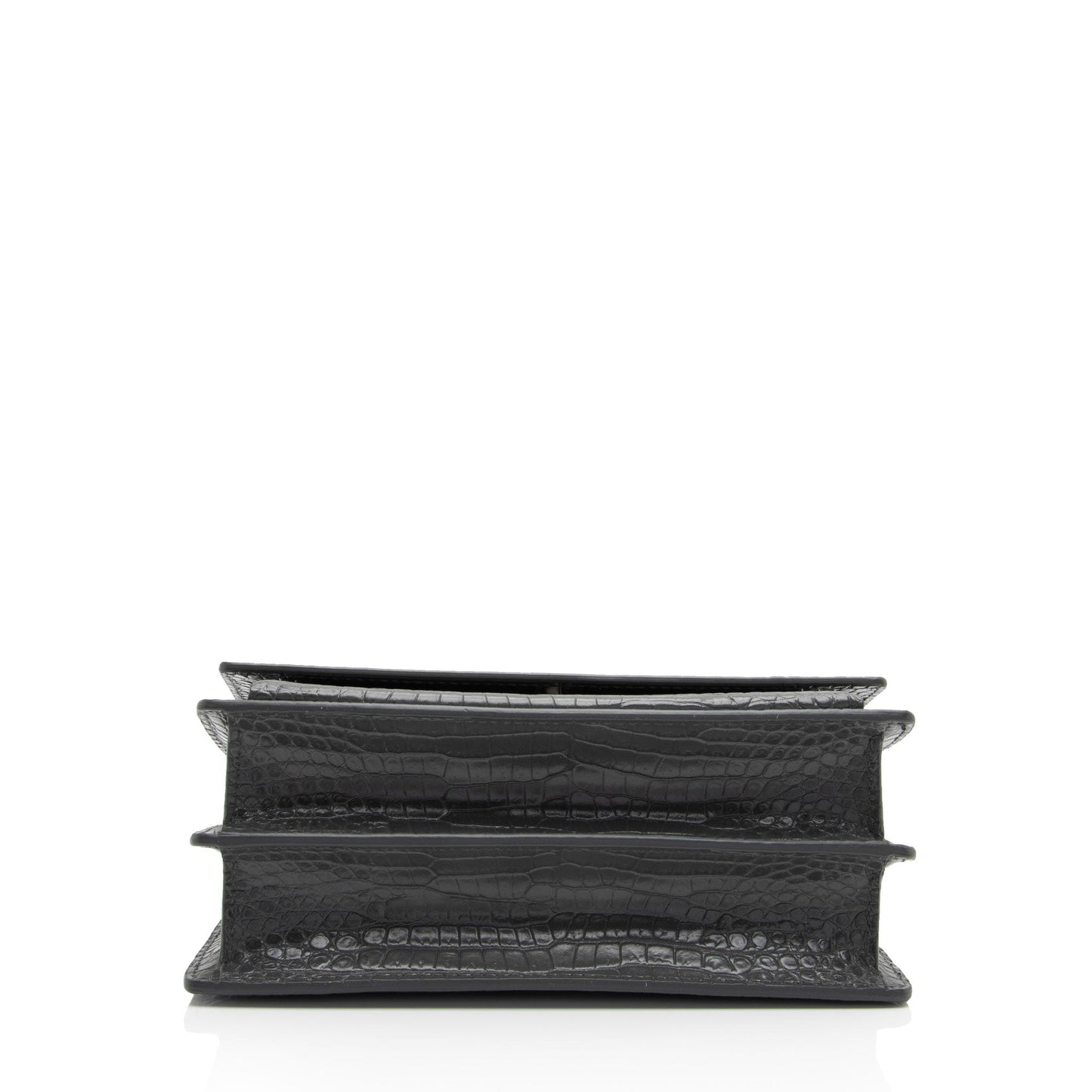Saint Laurent Croc Embossed Leather Monogram Sunset Medium Shoulder Bag dhitYI