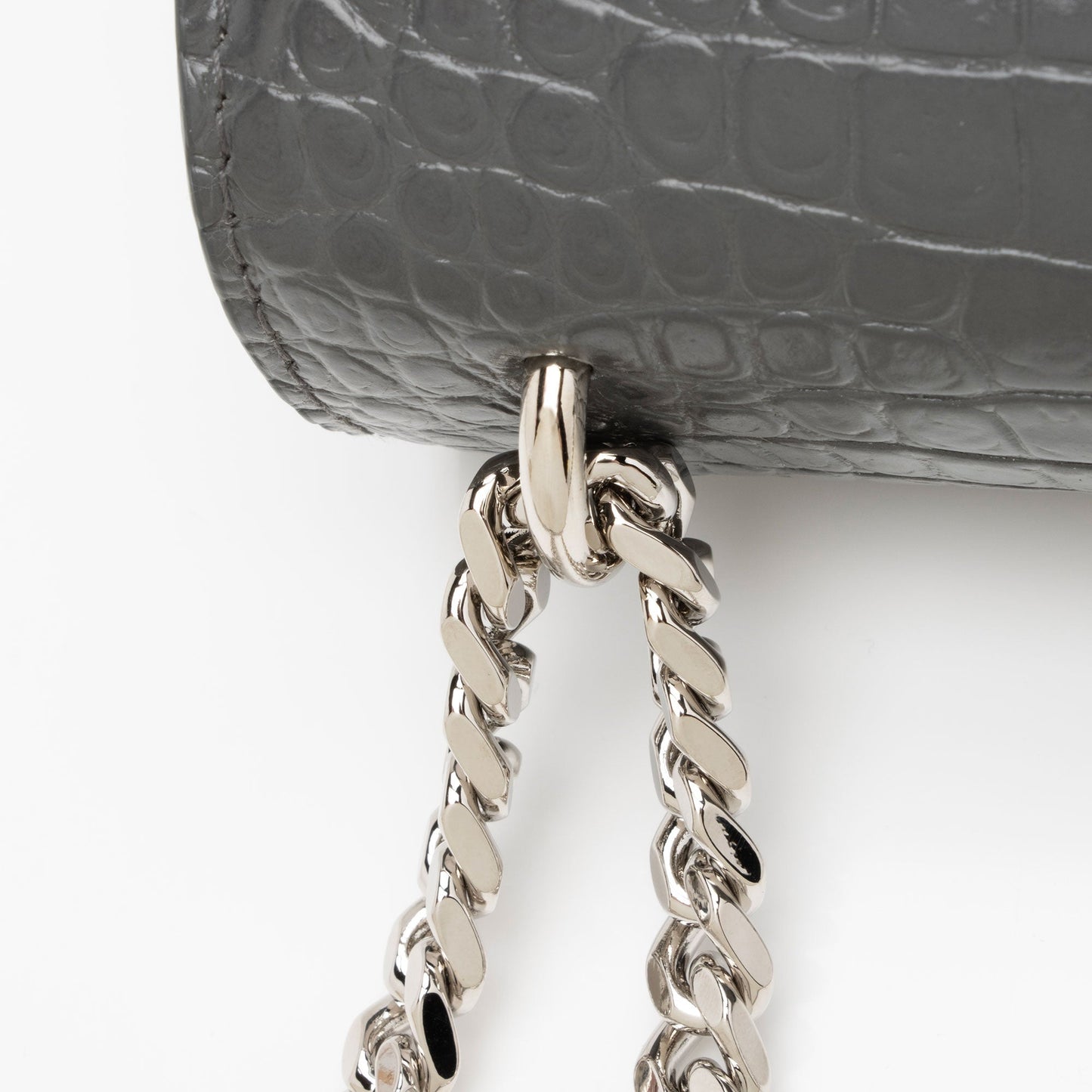 Saint Laurent Croc Embossed Leather Monogram Sunset Medium Shoulder Bag dhitYI