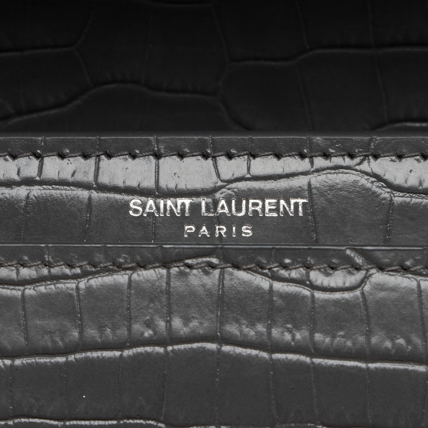 Saint Laurent Croc Embossed Leather Monogram Sunset Medium Shoulder Bag dhitYI
