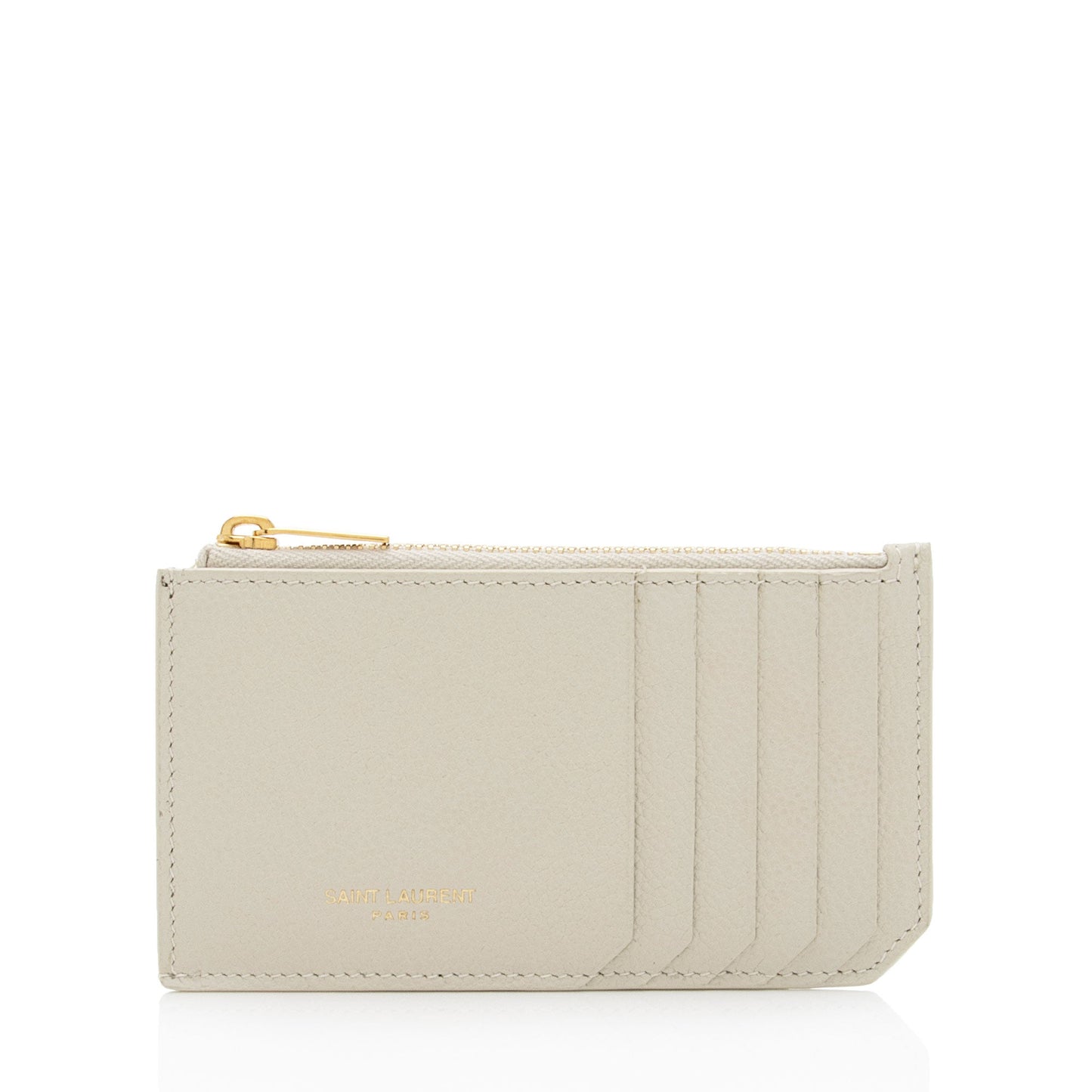 Saint Laurent Grain de Poudre Fragments Zipper Card Case CE2v77