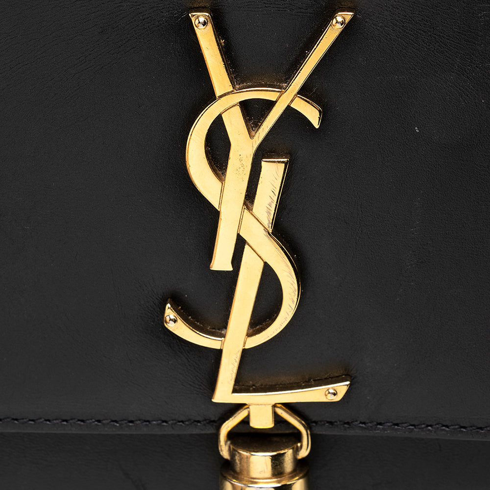 Saint Laurent Grain de Poudre Leather Monogram Kate Tassel Medium Shoulder Bag - FINAL SALE 18556