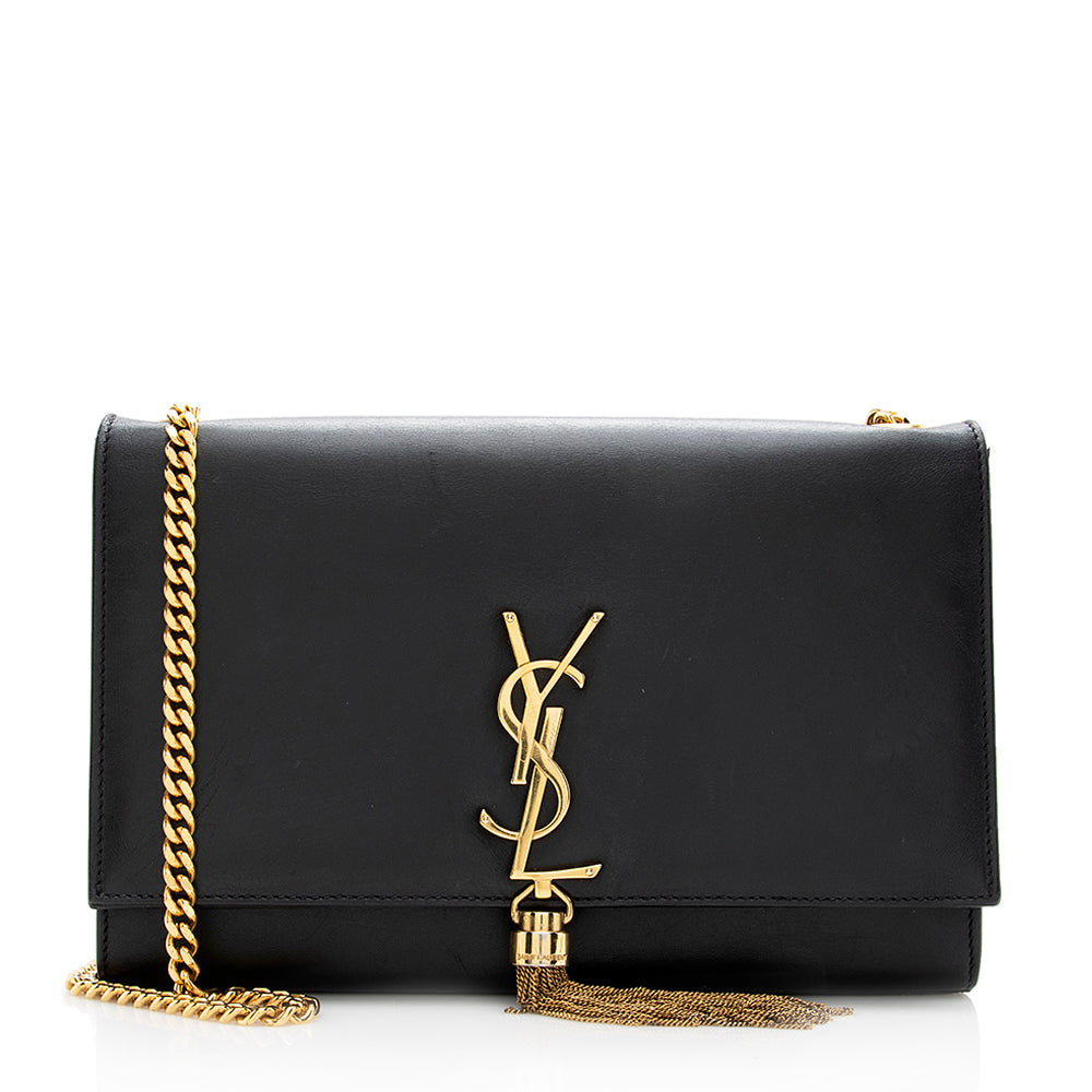 Saint Laurent Grain de Poudre Leather Monogram Kate Tassel Medium Shoulder Bag - FINAL SALE 18556