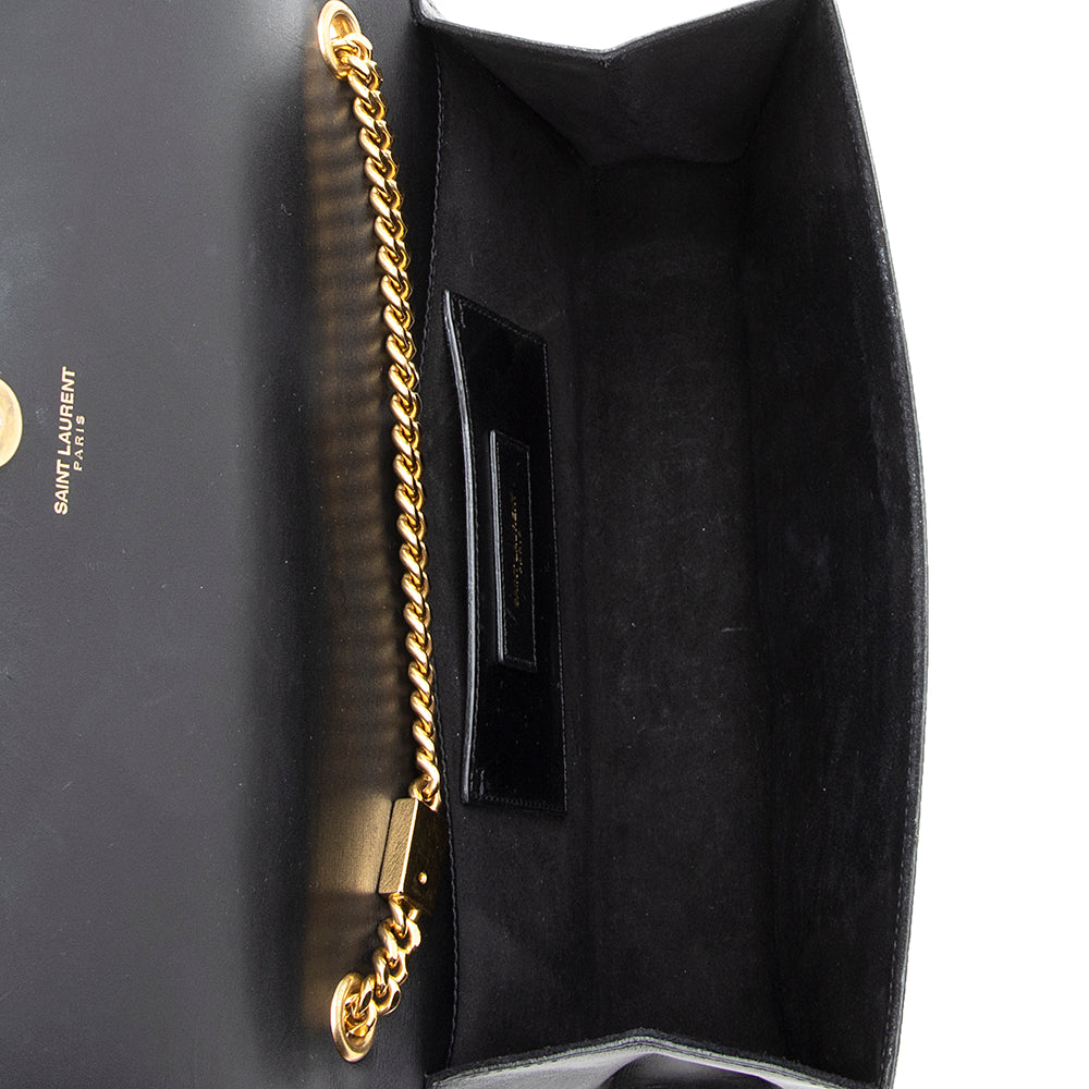 Saint Laurent Grain de Poudre Leather Monogram Kate Tassel Medium Shoulder Bag - FINAL SALE 18556