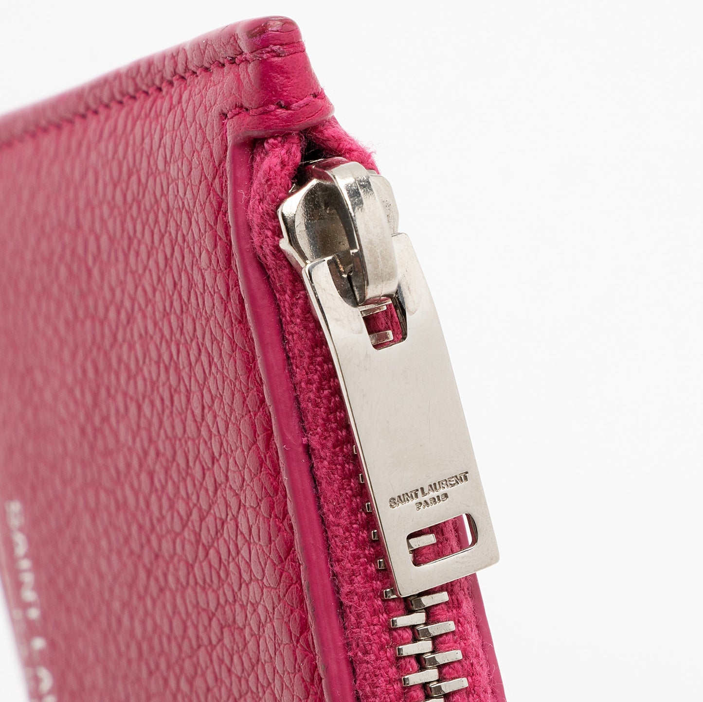 Saint Laurent Grained Leather Fragments Zipper Card Case 22472