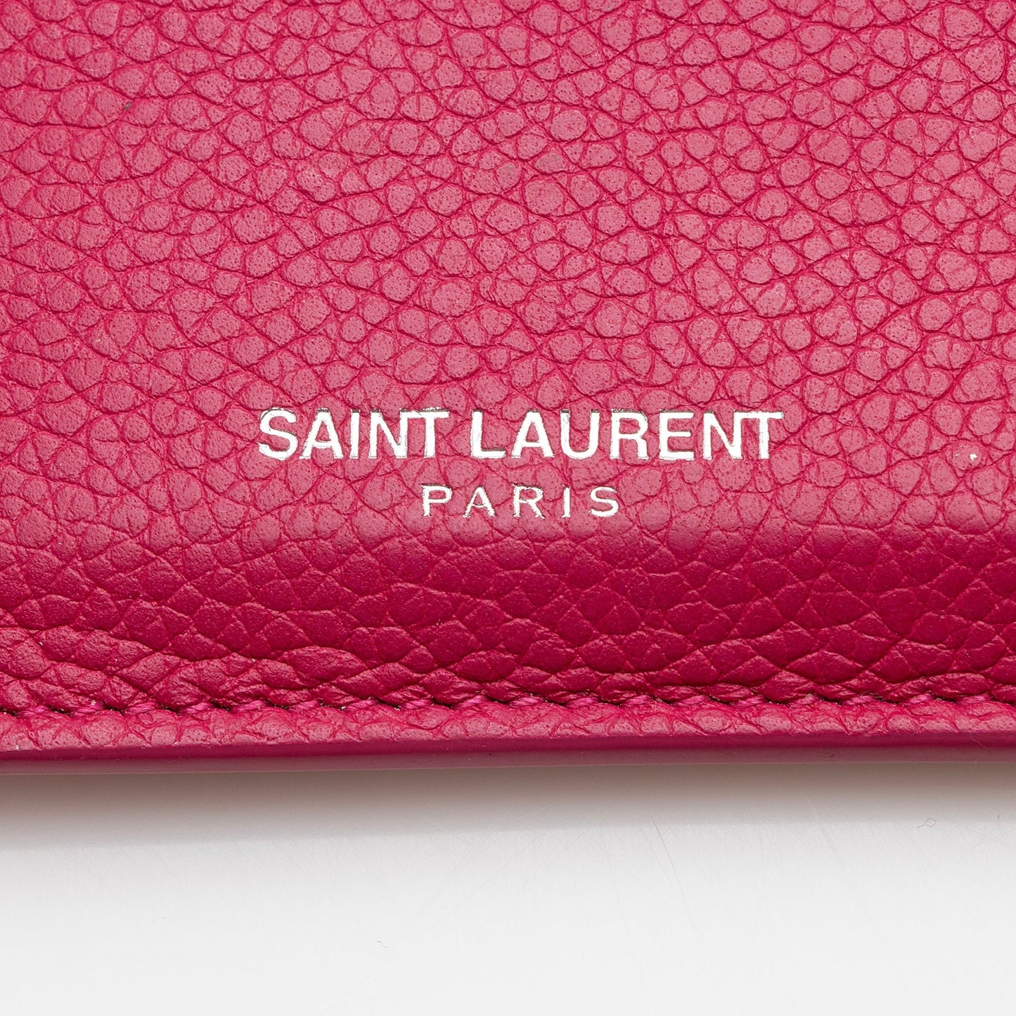 Saint Laurent Grained Leather Fragments Zipper Card Case 22472
