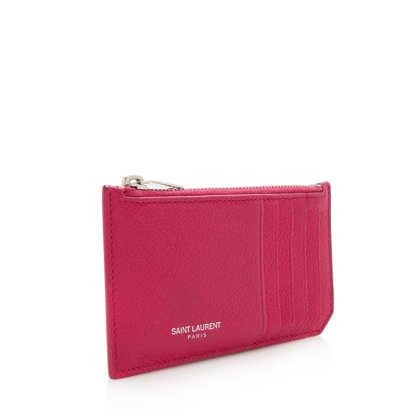 Saint Laurent Grained Leather Fragments Zipper Card Case 22472