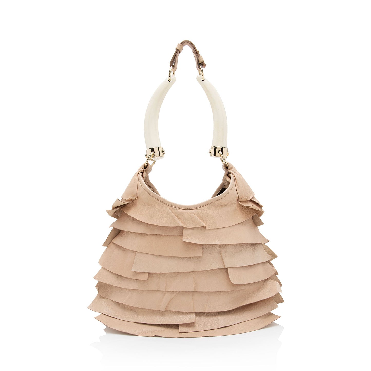 Saint Laurent Leather Ruffle St. Tropez Mombasa Hobo fzGBZY