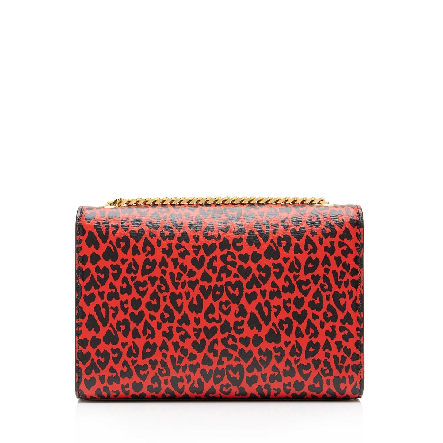 Saint Laurent Leopard Heart Print Leather Monogram Kate Chain Small Shoulder Bag Z47rYb