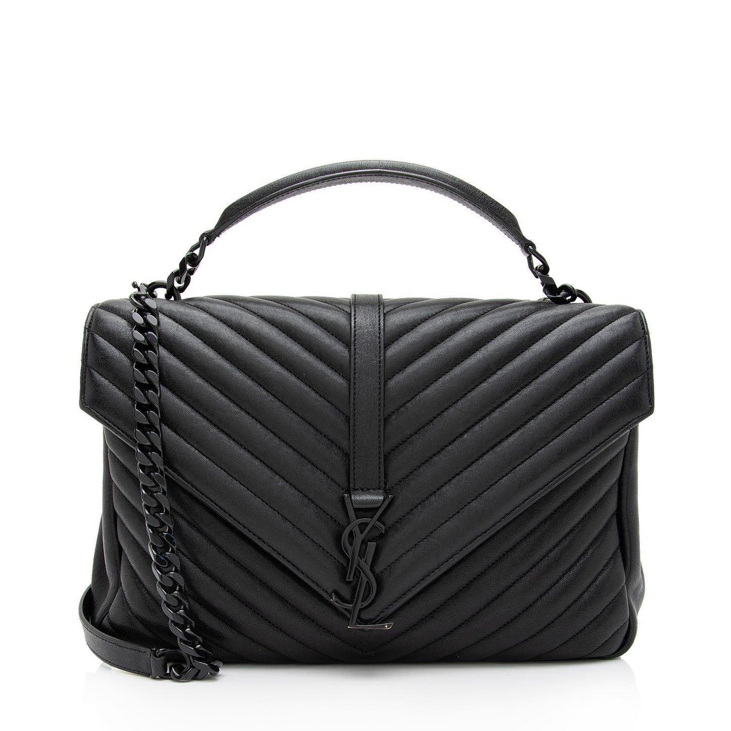 Saint Laurent Matelasse Calfskin Monogram College Large Shoulder Bag NTG48D