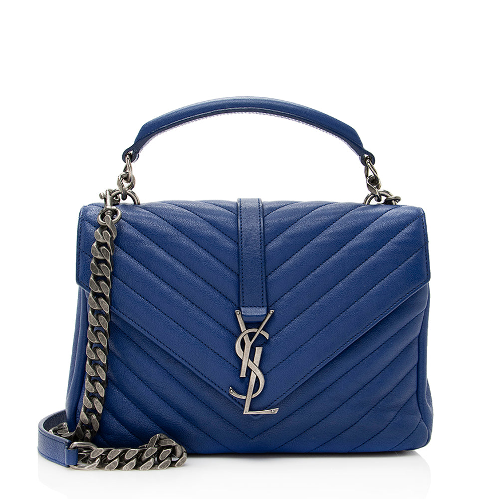 Saint Laurent Matelasse Calfskin Monogram College Medium Shoulder Bag 19462