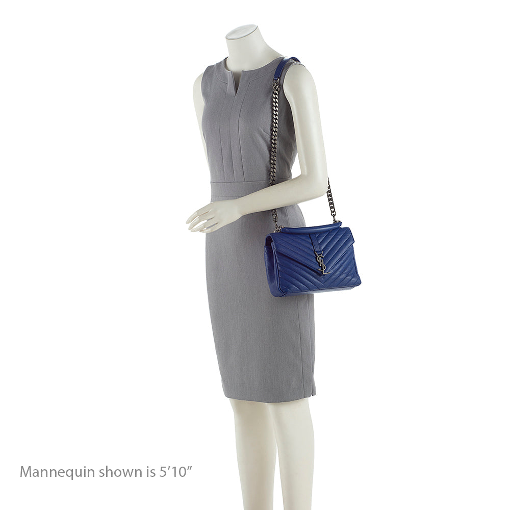 Saint Laurent Matelasse Calfskin Monogram College Medium Shoulder Bag 19462