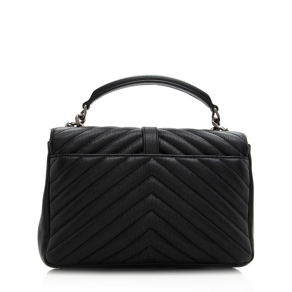 Saint Laurent Matelasse Calfskin Monogram Medium College Top Handle Bag 20778