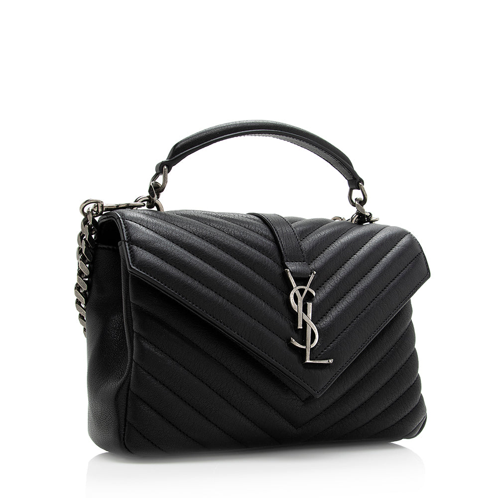Saint Laurent Matelasse Calfskin Monogram Medium College Top Handle Bag 20778