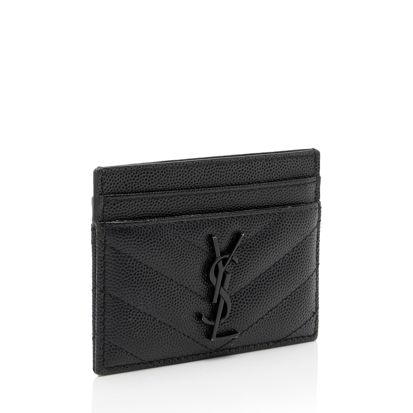 Saint Laurent Matelasse Grain de Poudre Monogram Card Case Kamwcq