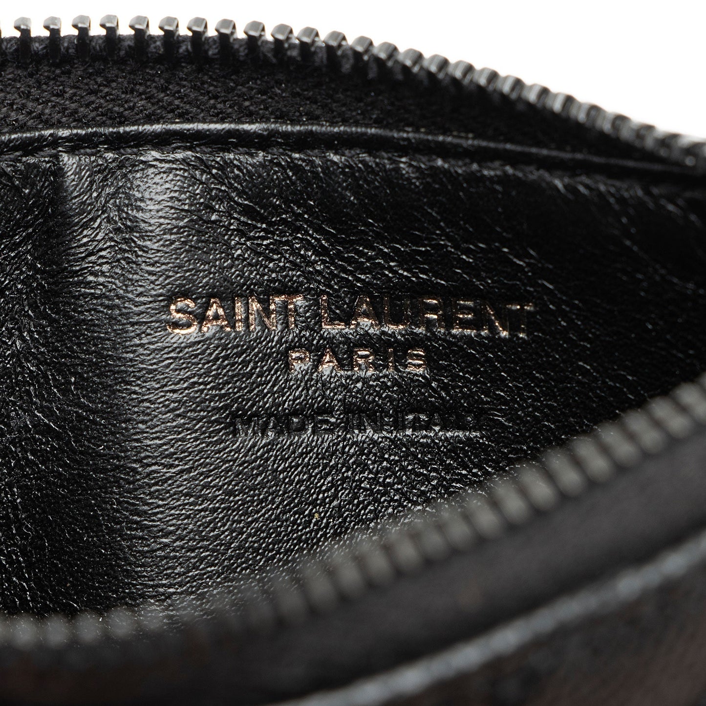 Saint Laurent Matelasse Grain de Poudre Monogram Fragments Zipper Card Case sDlJPU