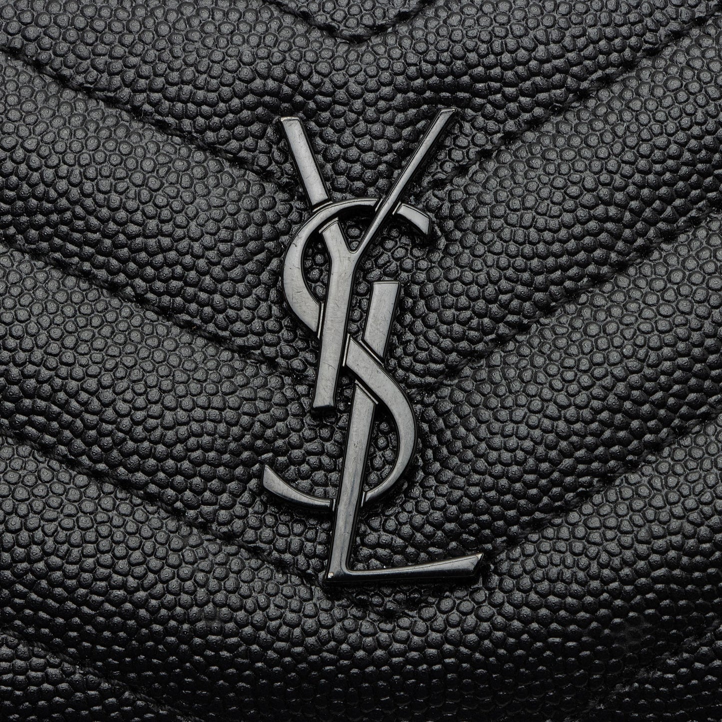Saint Laurent Matelasse Grain de Poudre Monogram Fragments Zipper Card Case sDlJPU