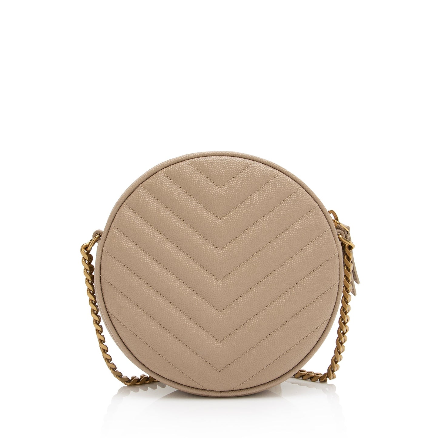 Saint Laurent Matelasse Grain de Poudre Monogram Vinyle Round Camera Bag Z2Rbux