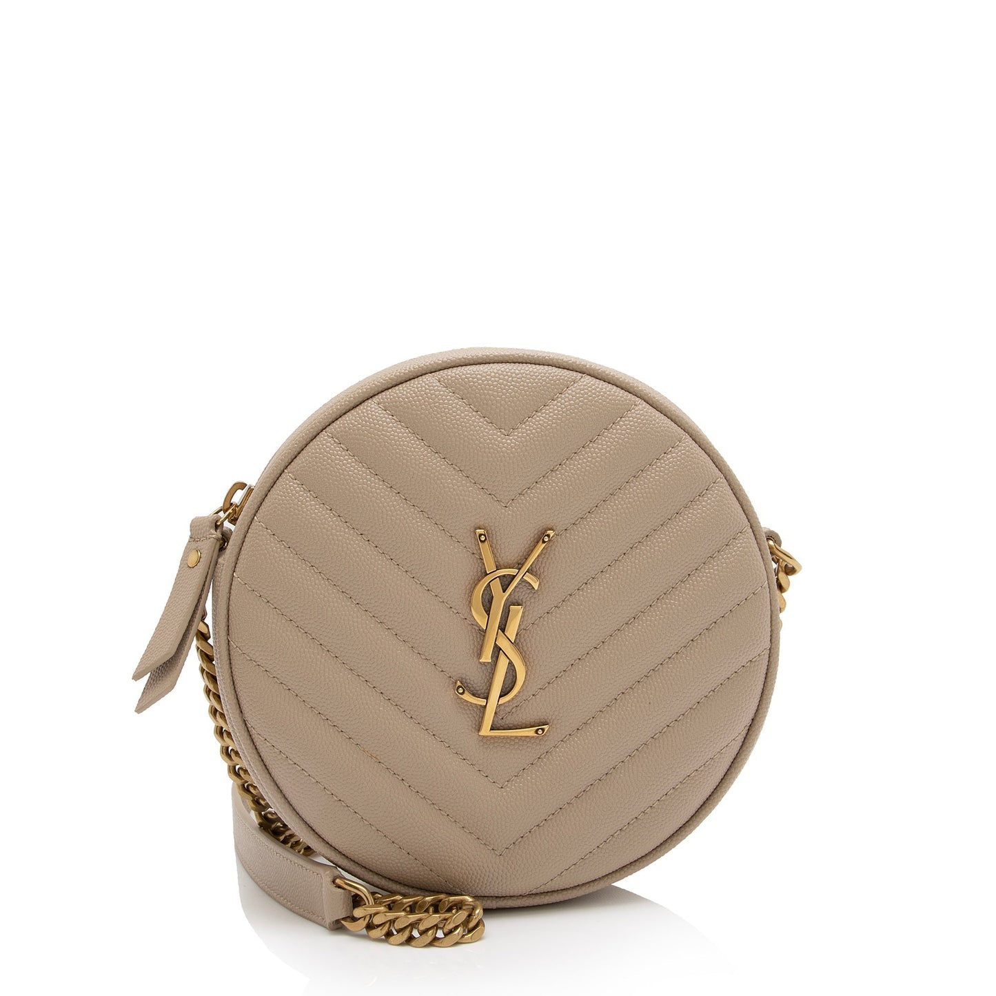 Saint Laurent Matelasse Grain de Poudre Monogram Vinyle Round Camera Bag Z2Rbux