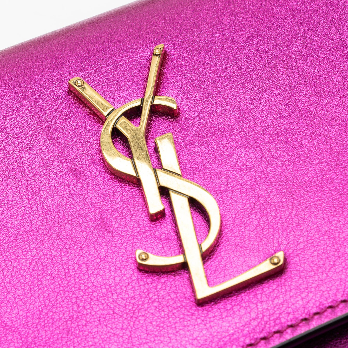 Saint Laurent Metallic Calfskin Monogram Sunset Small Shoulder Bag UXPbK2