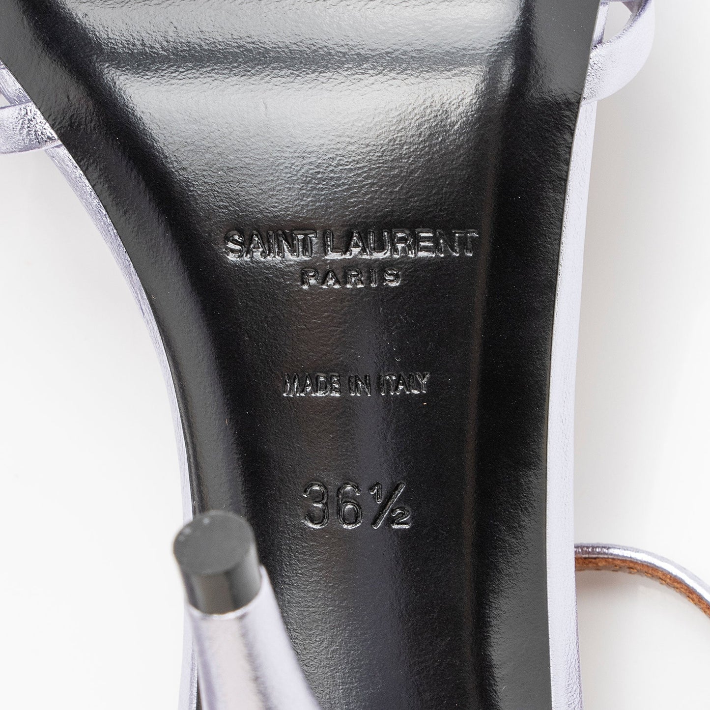 Saint Laurent Metallic Leather Tina Sandals - Size 6.5 / 36.5 O21f4G