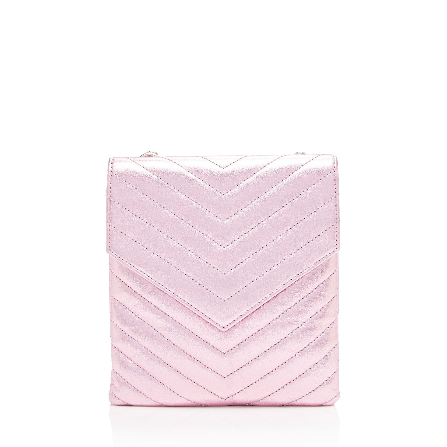Saint Laurent Metallic Matelasse Lambskin Monogram Small Double Flap Bag IdIvhA