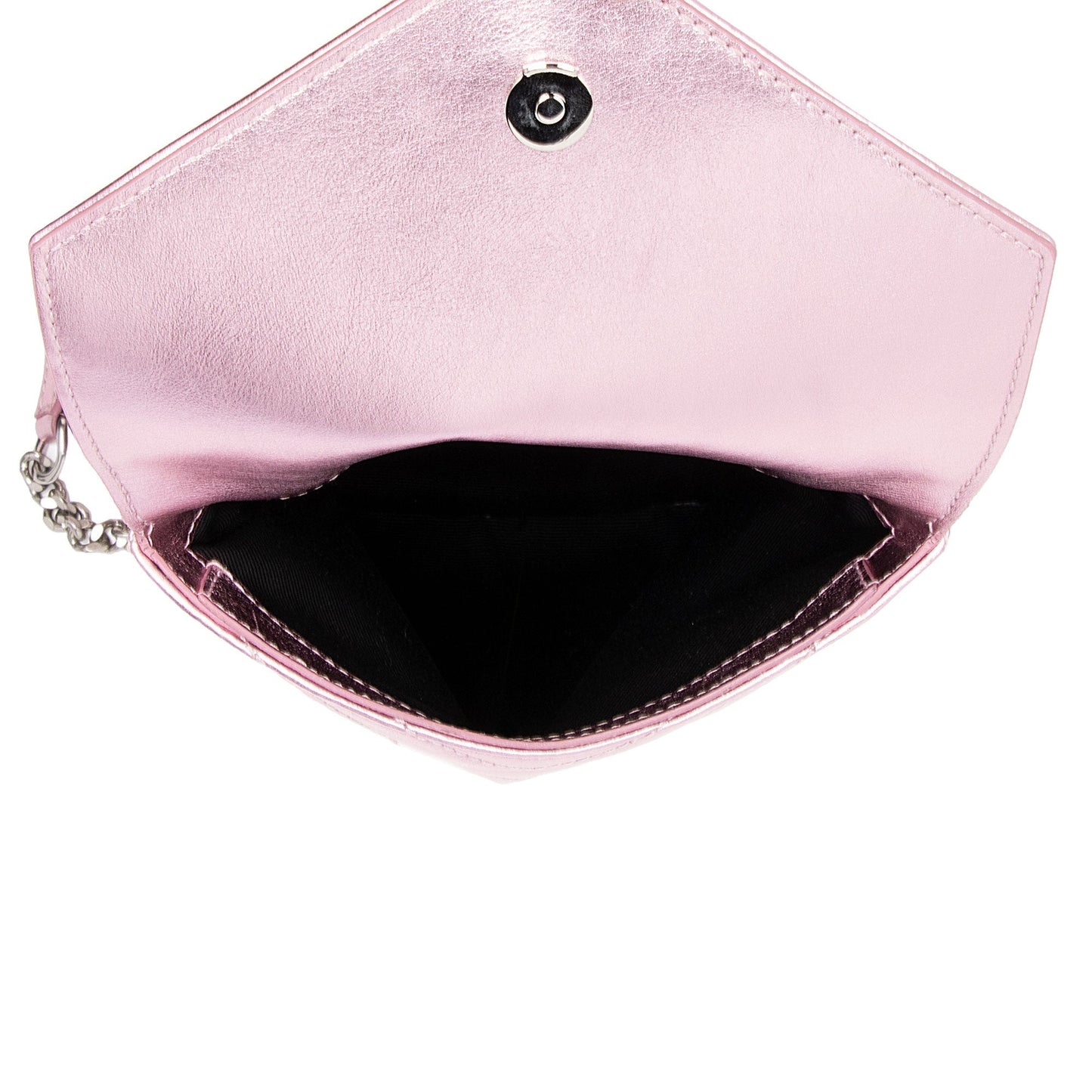 Saint Laurent Metallic Matelasse Lambskin Monogram Small Double Flap Bag IdIvhA