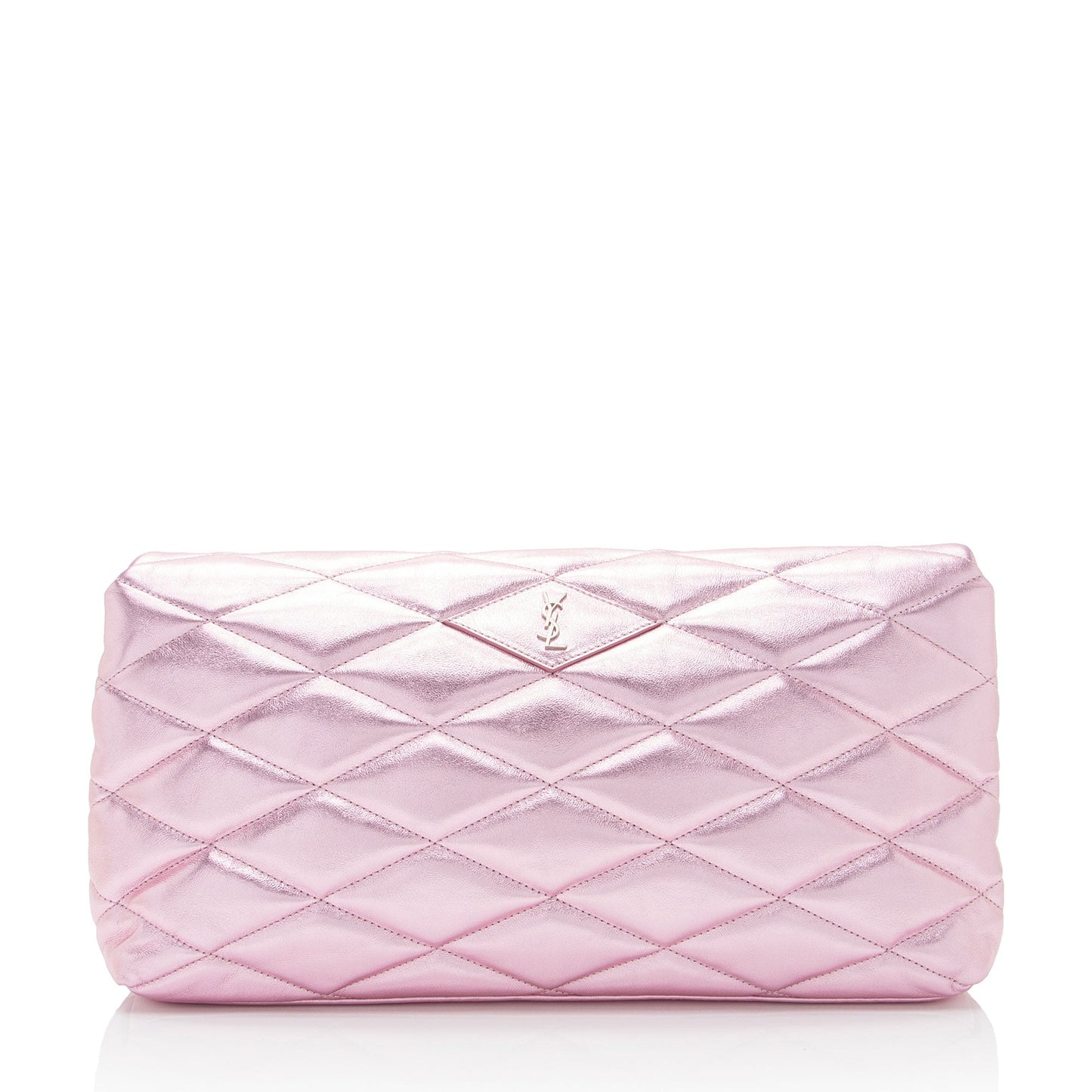 Saint Laurent Metallic Quilted Lambskin Puffer Sade Clutch dsF7Ye