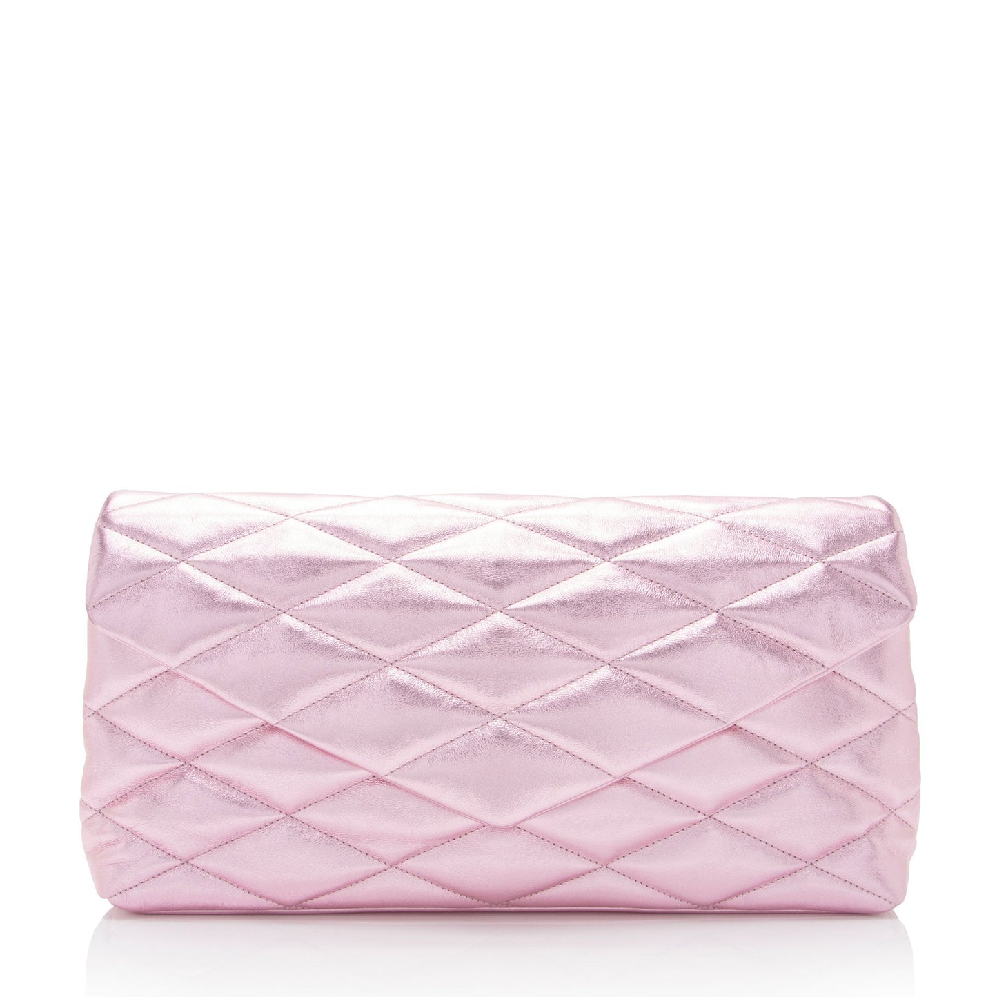 Saint Laurent Metallic Quilted Lambskin Puffer Sade Clutch dsF7Ye