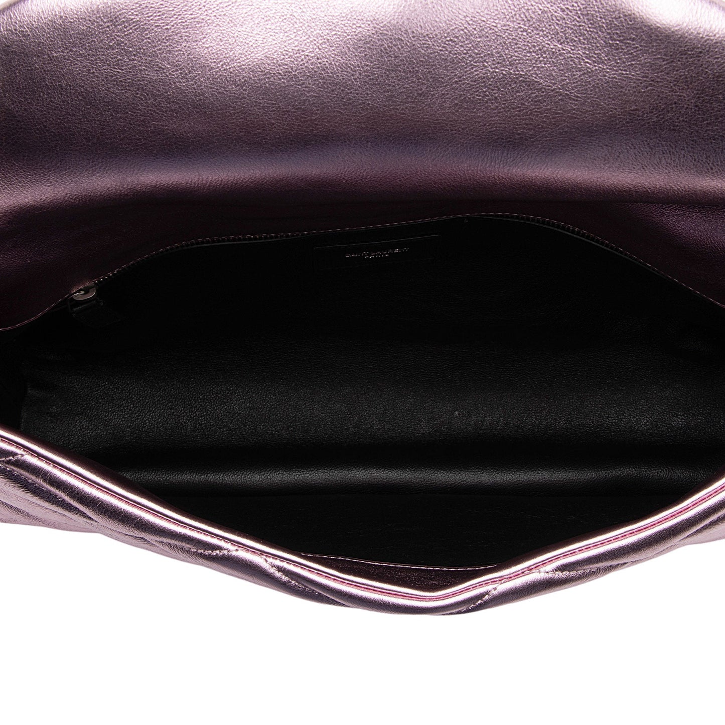 Saint Laurent Metallic Quilted Lambskin Puffer Sade Clutch dsF7Ye