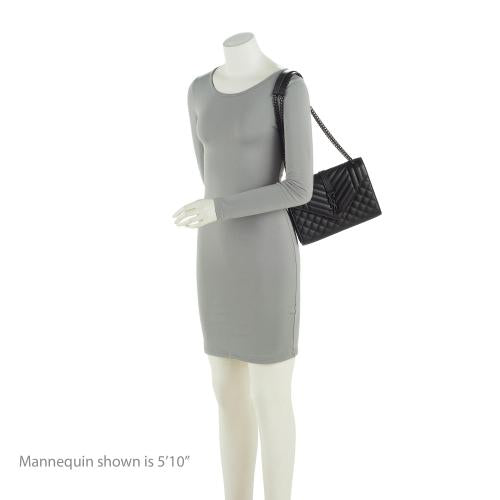 Saint Laurent Mixed Matelasse Grain de Poudre Monogram Medium Shoulder Bag nFM7Cy