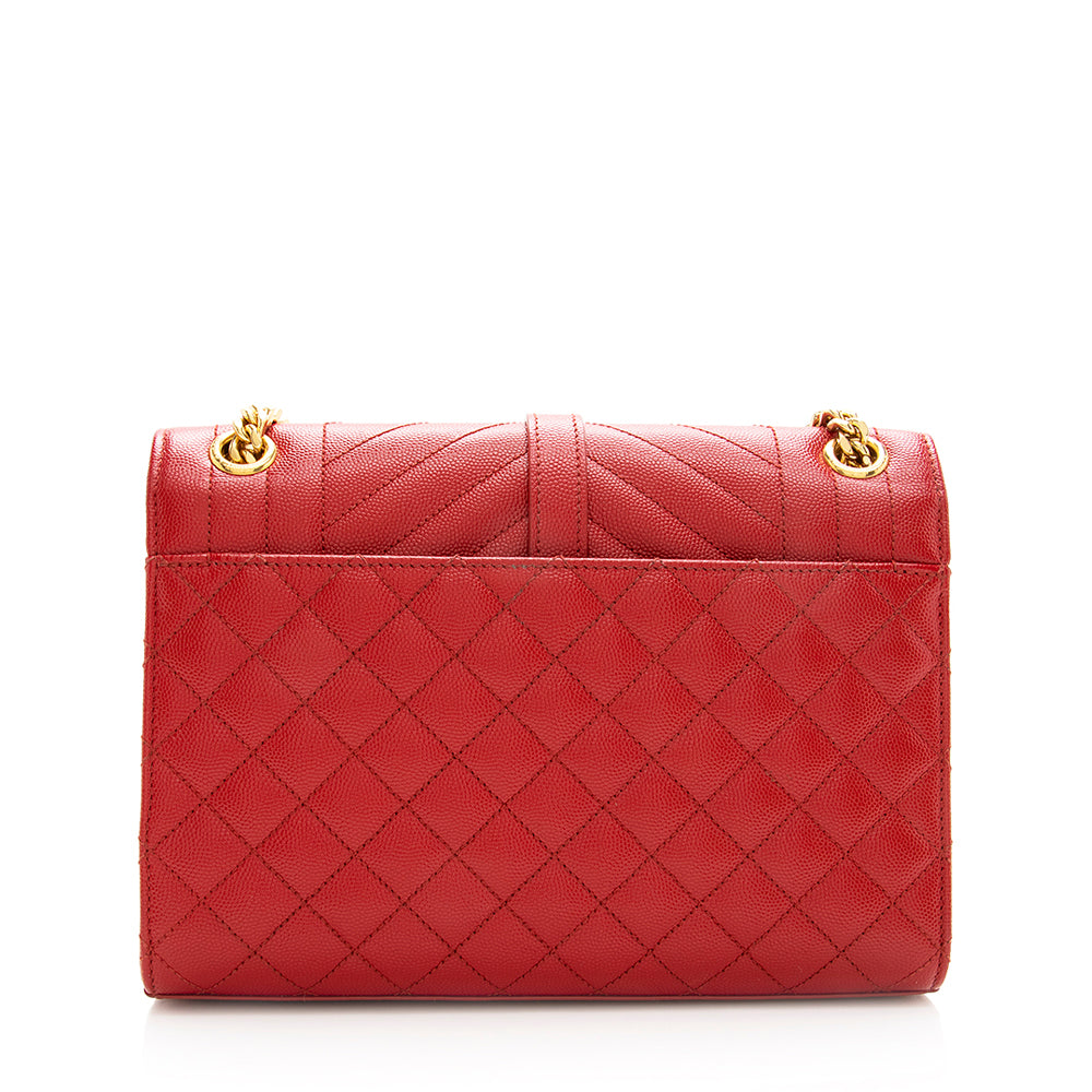 Saint Laurent Mixed Matelasse Leather Monogram Medium Shoulder Bag 19283