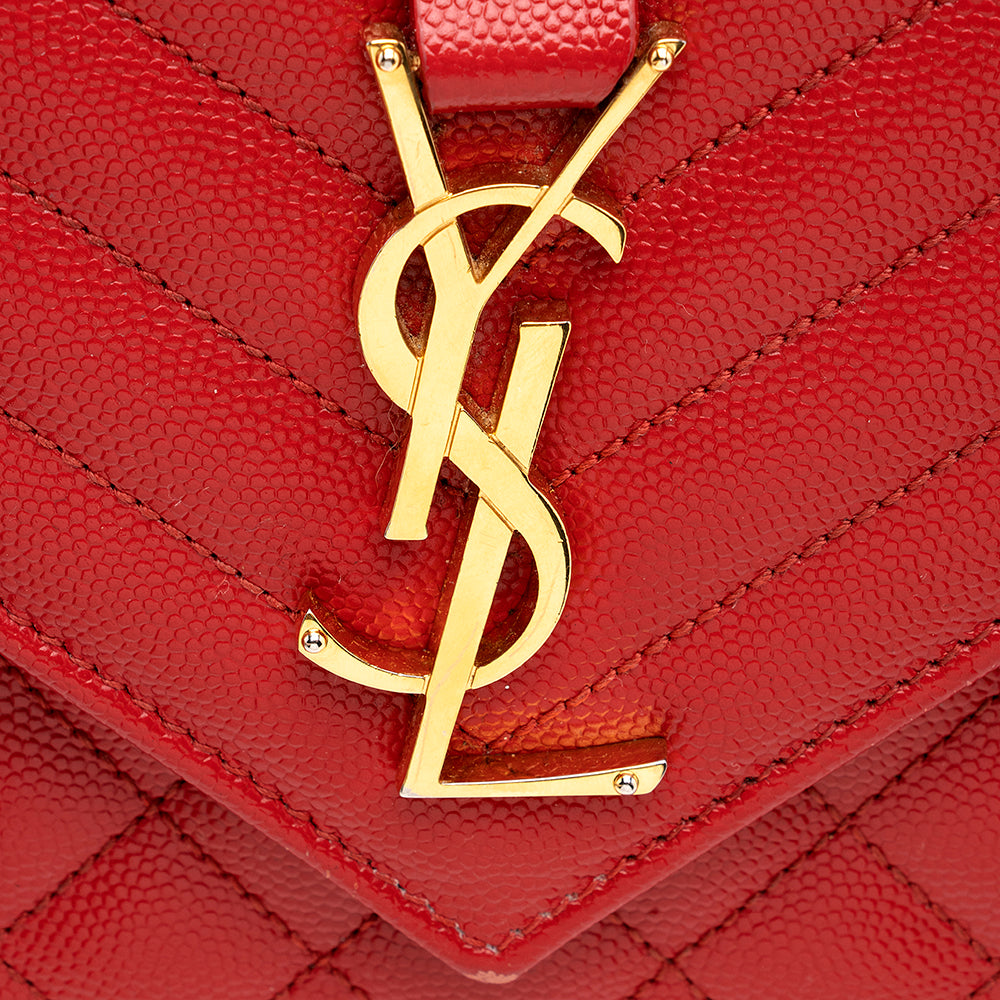 Saint Laurent Mixed Matelasse Leather Monogram Medium Shoulder Bag 19283