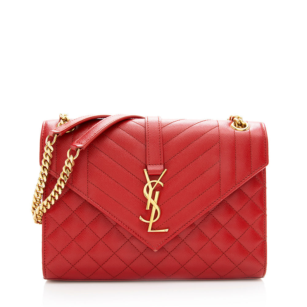 Saint Laurent Mixed Matelasse Leather Monogram Medium Shoulder Bag 19283