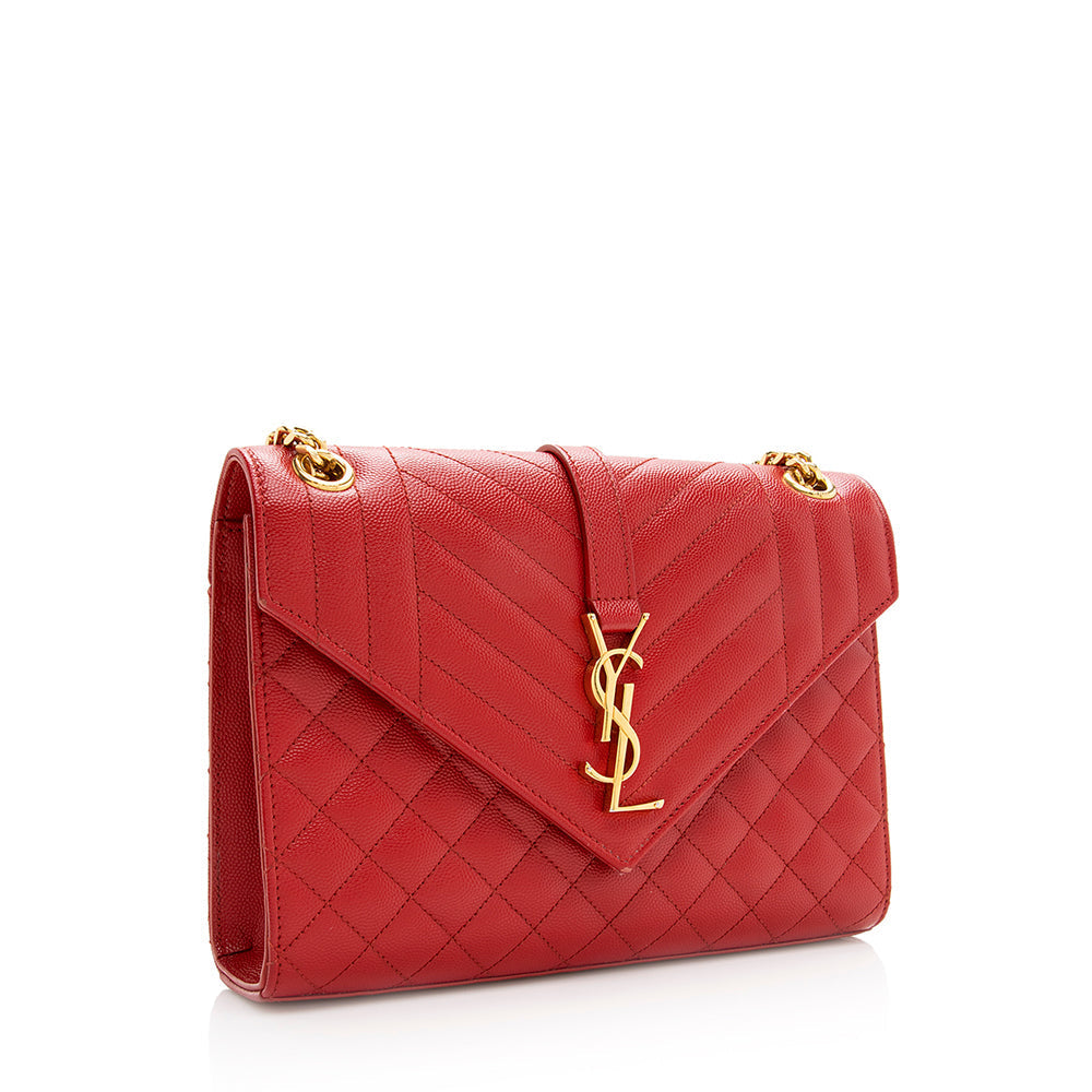 Saint Laurent Mixed Matelasse Leather Monogram Medium Shoulder Bag 19283