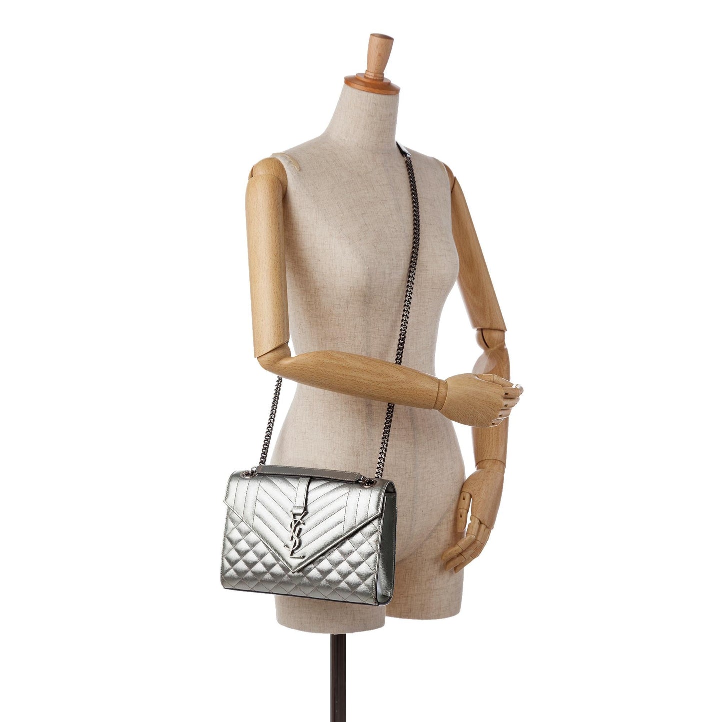 Saint Laurent Monogram Triquilt Envelope Chain Bag (SHG-37504