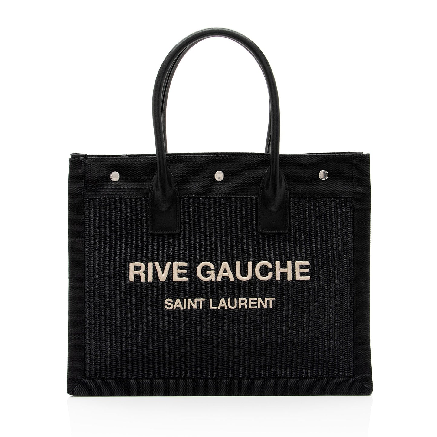 Saint Laurent Raffia Rive Gauche Small Tote o84soV