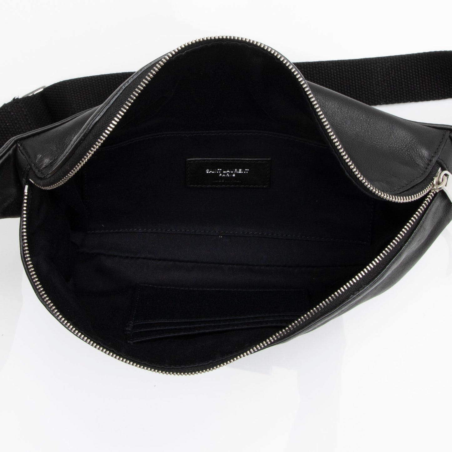 Saint Laurent Soft Calfskin Logo Classic Zipped Crossbody Belt Bag 518wkT