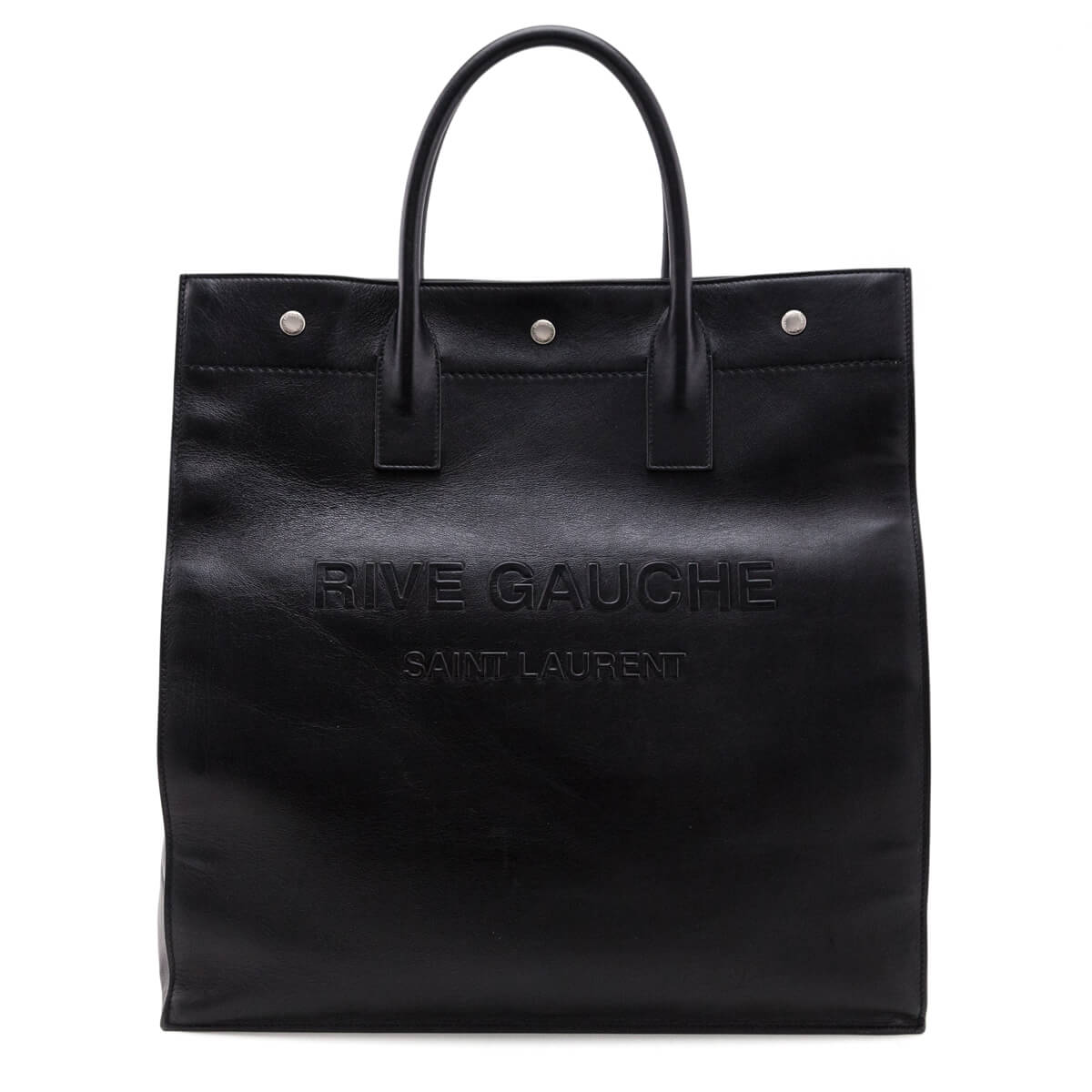 Saint Laurent Black Smooth Calfskin Rive Gauche N/S Tote