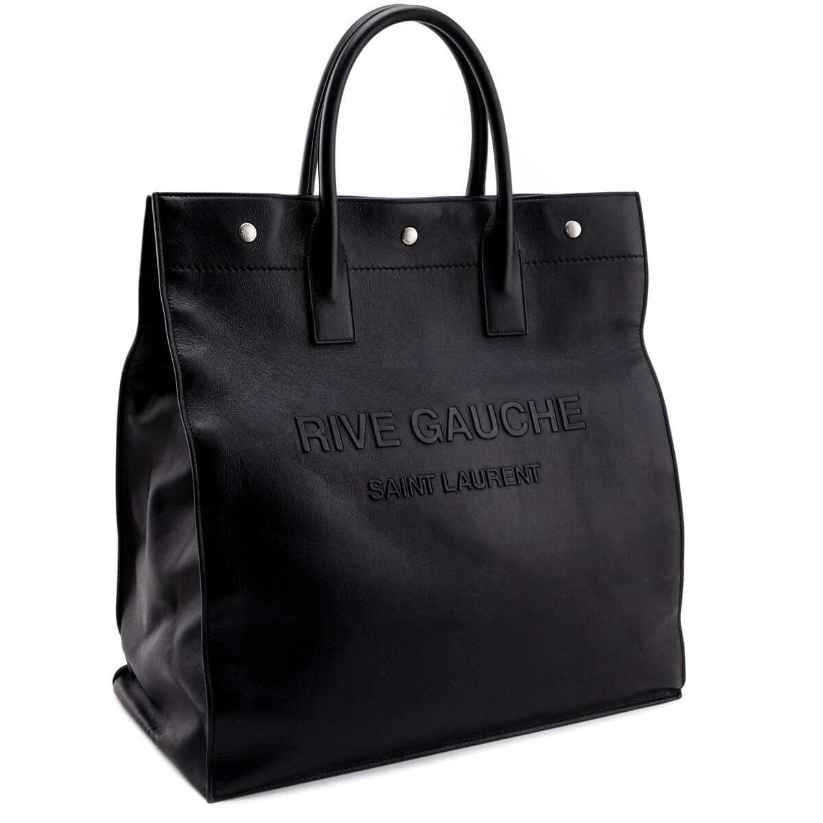 Saint Laurent Black Smooth Calfskin Rive Gauche N/S Tote