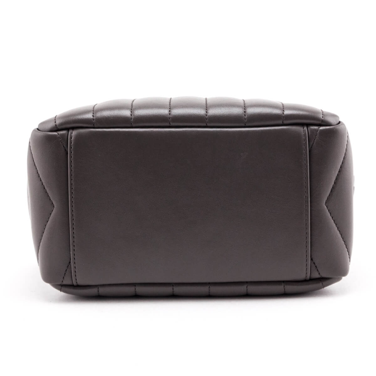 Saint Laurent Earth Calfskin Y Quilted Monogram Small Loulou Bowling Bag
