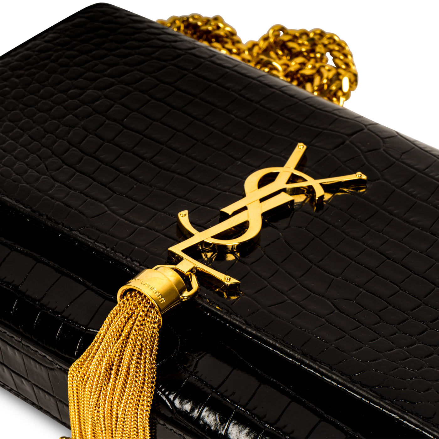Saint Laurent Kate Tassel Bag - Croc Embossed