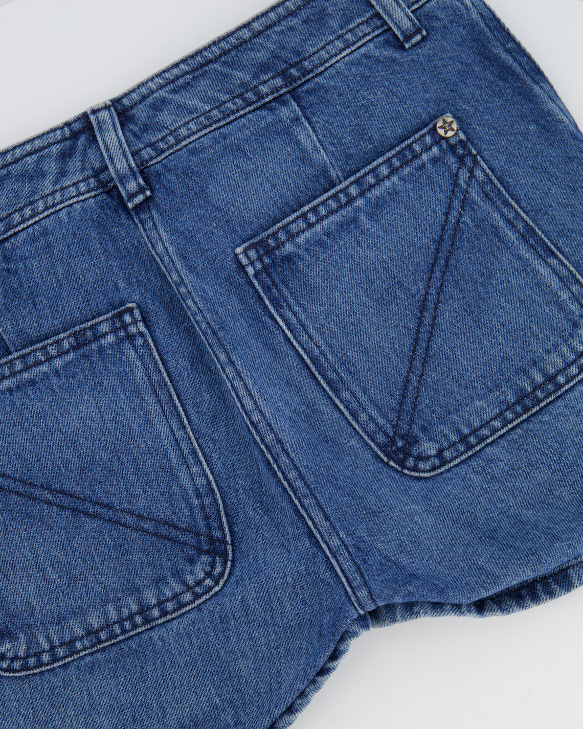 Chanel Paris-Dallas Blue Denim Mini Shorts with CC Logo Buttons Size FR 34 (UK 6)