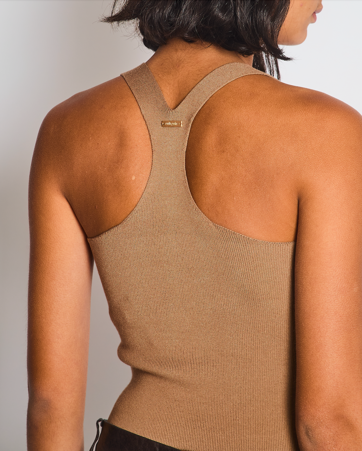 Cult Gaia Brown Ribbed Vest Top Size S (UK 6/8)