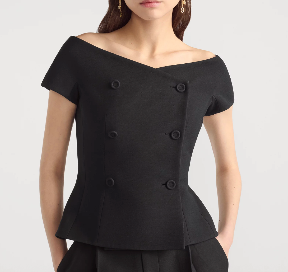 Christian Dior Off Shoulder Barr Jacket with Wide Leg Tro r Set Size UK 14 RRP Jacket £3200 Tro r RRP £1700