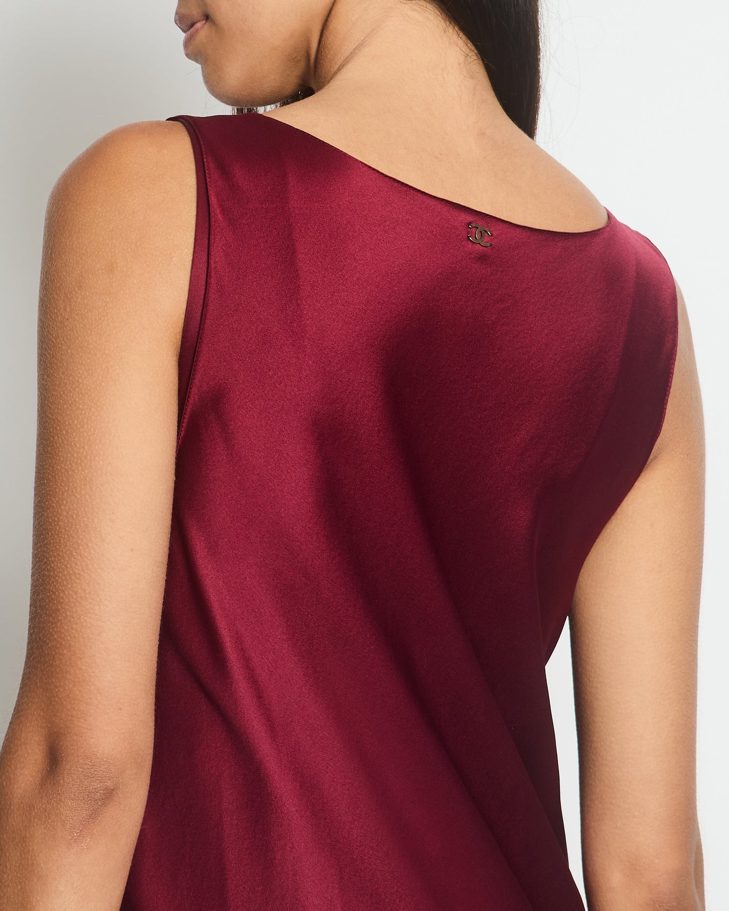 Chanel   98A Burgundy Silk Wrap Dress Size FR 38 ( UK 10)